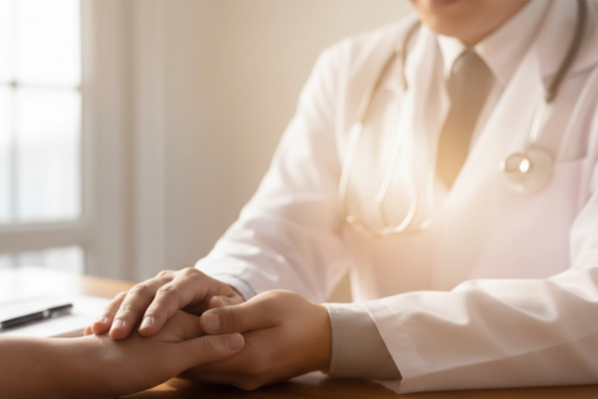 Patientin liest entspannt in einem Sessel in der Klinik am Schellenturm