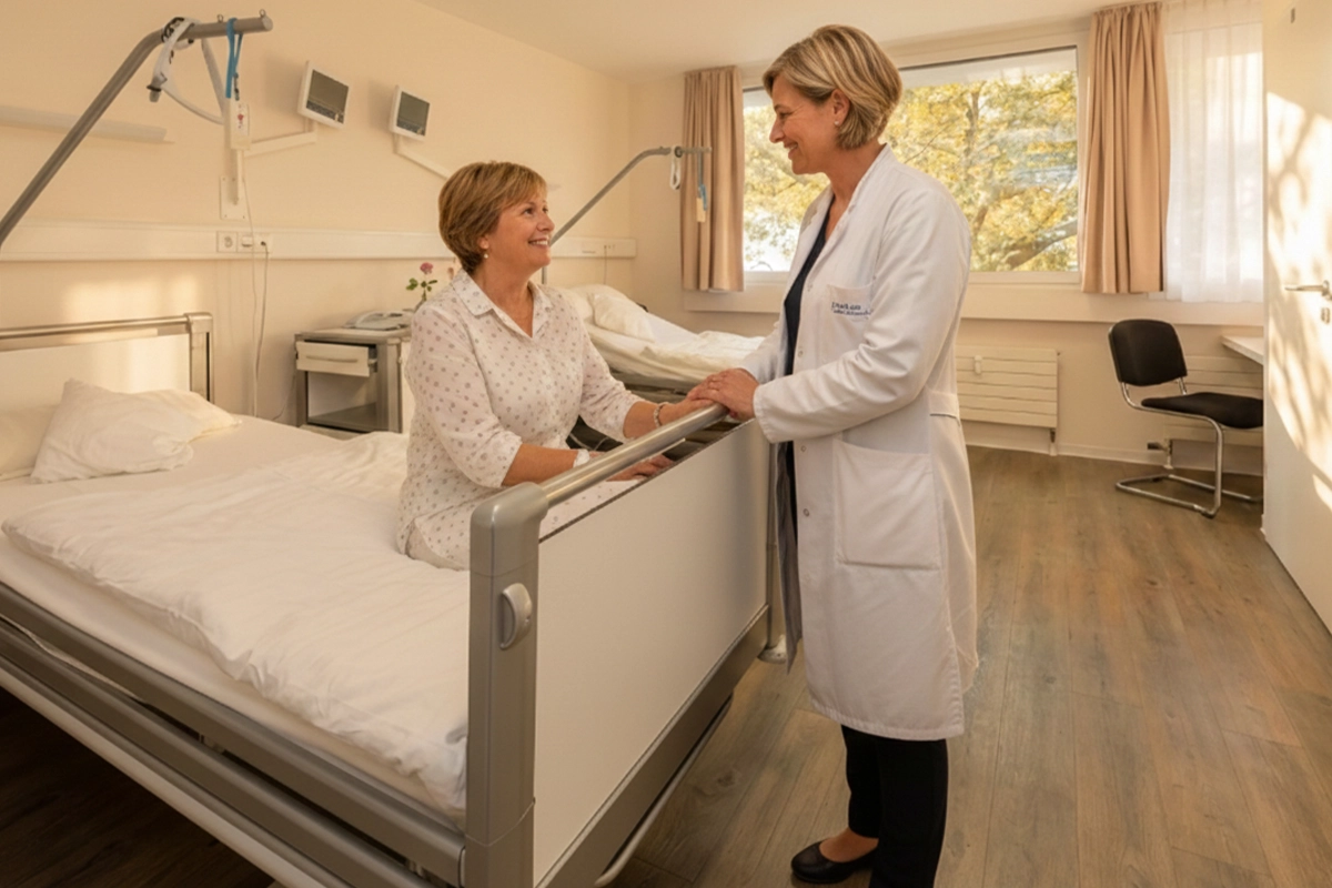 Arzt im Gespräch mit Patientin in der Klinik am Schellenturm