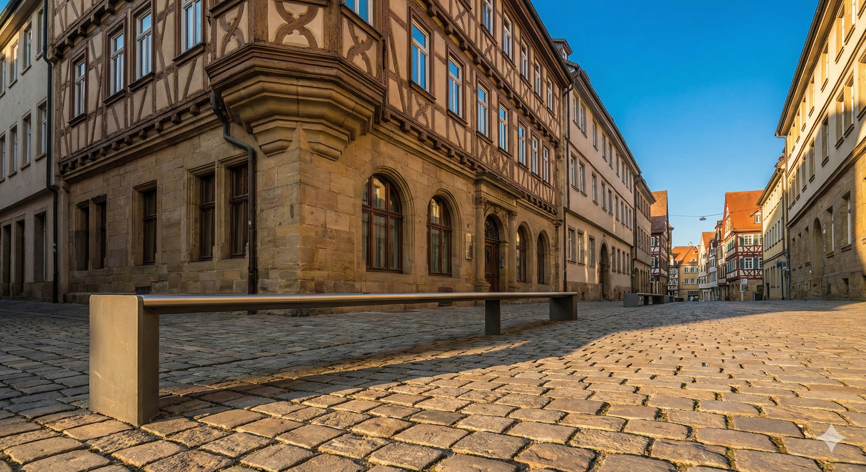 Außenansicht der Klinik am Schellenturm im historischen Stadtkern von Stuttgart